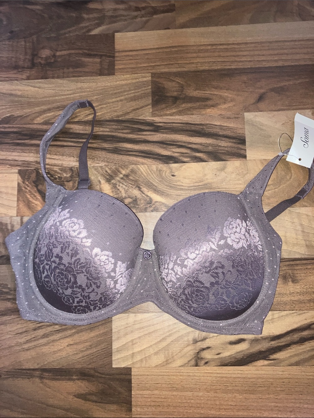 Soma Stunning support Full Coverage Mocha Floral lace bra women’s 34DD NWT